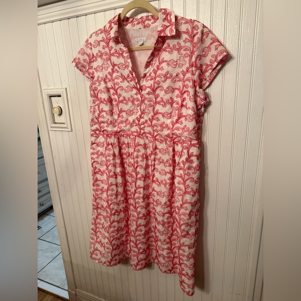J. Jill Embroidered A-Line Shirtdress medium